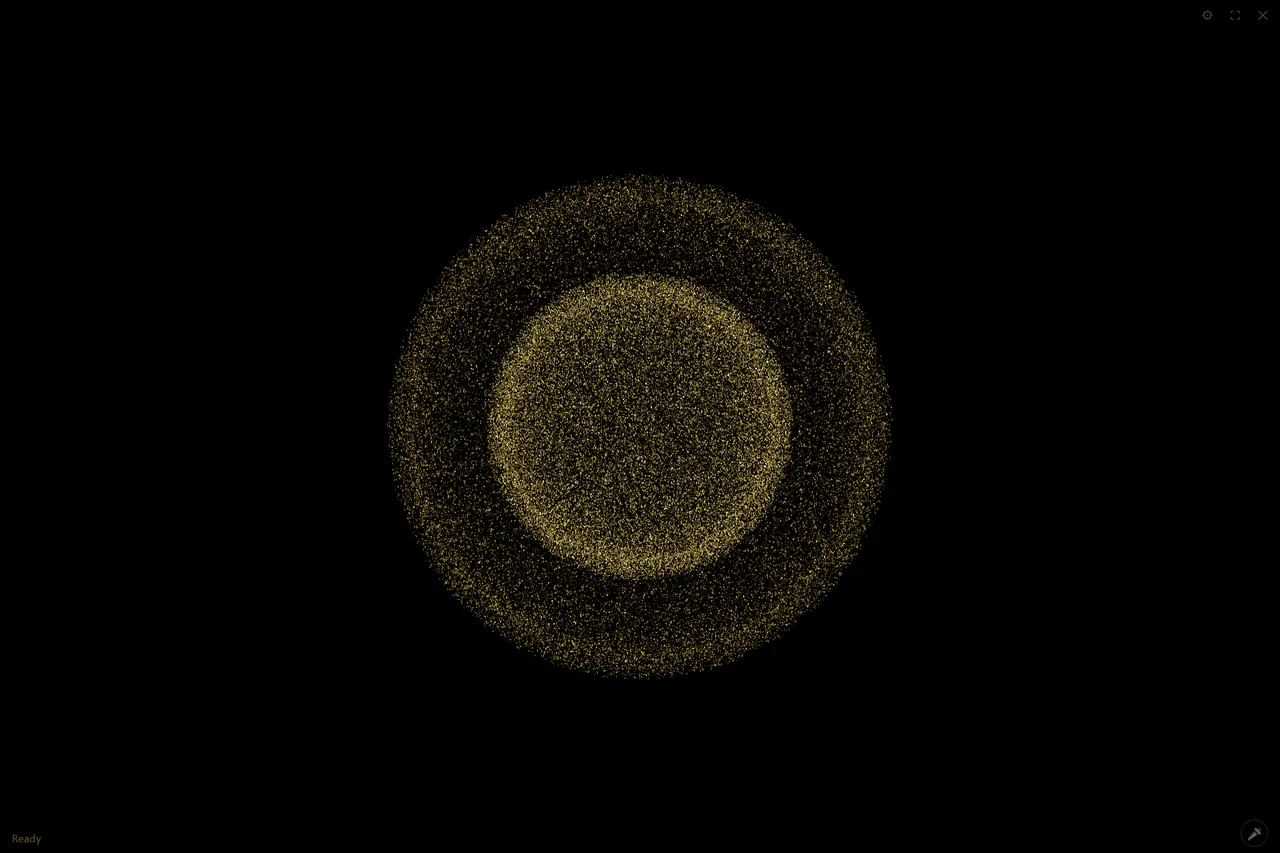 Leo's live interface, a golden particle sphere that reacts as it listens and speaks